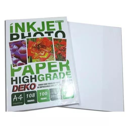 2000 Folhas 1cx Papel Fotografico Matte Fosc A4 108 Gramas