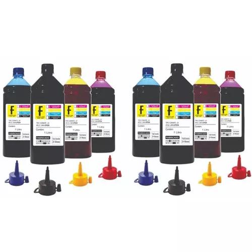 Kit 8 Litros Tinta Epson Impressora L355 L365 L375 L395 L396