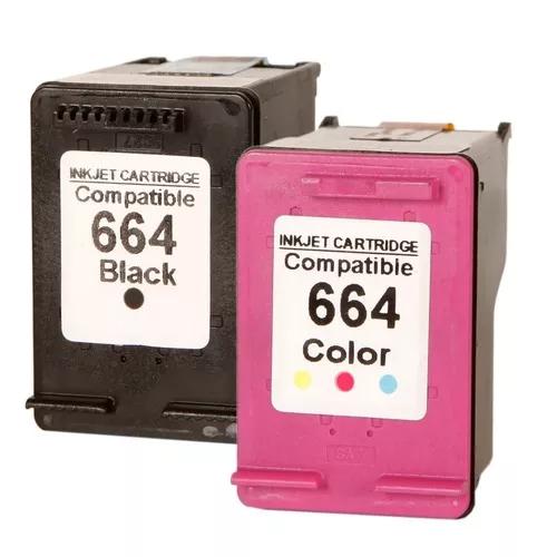 Kit Cartuchos Hp 664 Preto E Color 1115 4536 2136 3636 3836