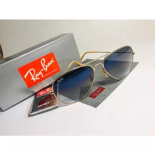 Oculos De Sol Ray Ban Aviador Azul Degrade Rb3025