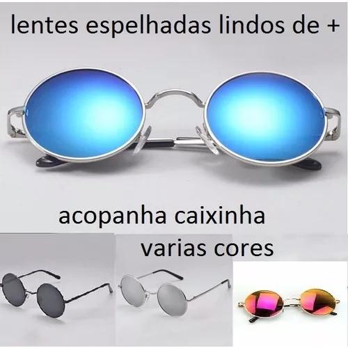 Oculos Redondo De Sol Hd Retro Polarizado Lente Espelhadas