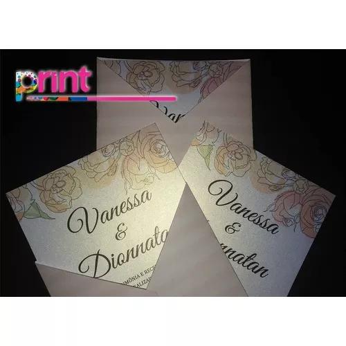 50 Convite De Casamento Envelope Vegetal