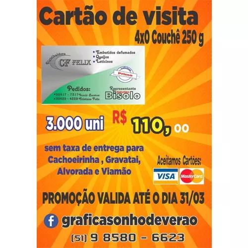 Cartão De Visita Couchê 250g 4x0