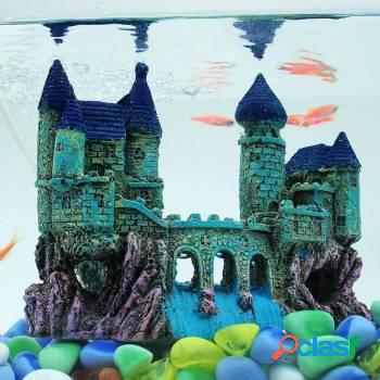 Enfeite Aquario Castelo com Ponte da Montanha