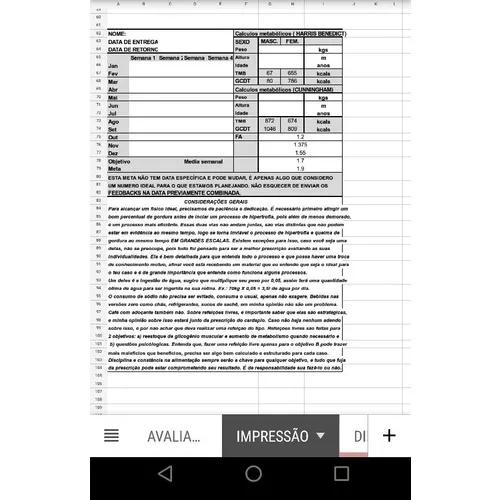 Planilha Para Montar Dietas