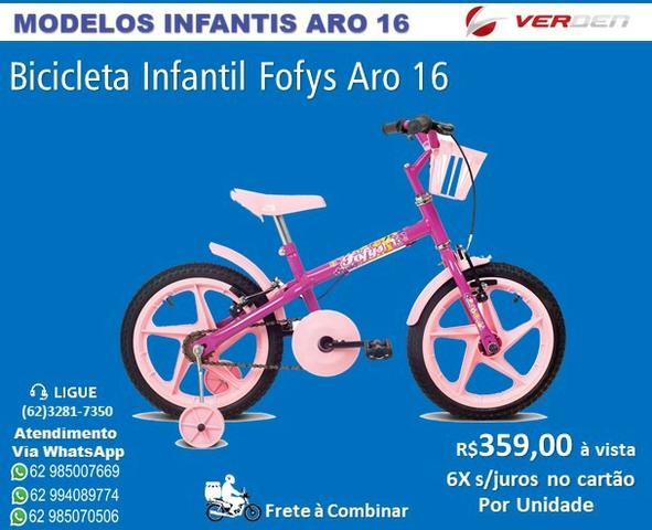 Bicicleta Aro 16 Infantil Fofys Feminina