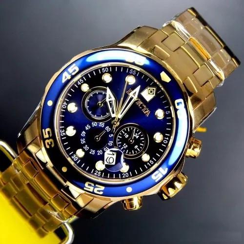 Relógio Invicta Pro Diver 0073 Original Dourado Banhado