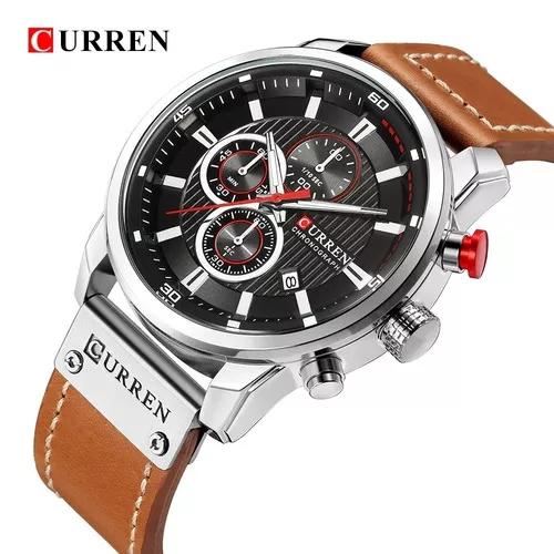 Relógio Masculino Curren Esporte Pulseira De Couro Original