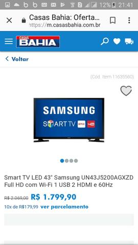 Vendo TV samsung smart 43 led