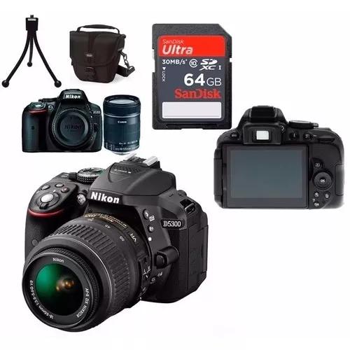 Câmera Nikon D5300 Full Hd 18-55mm+64gb+bolsa+tripé