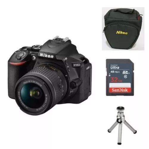 Câmera Nikon D5600 C/18-55mm Af-p Dx+ 32gb+ Bolsa+ Tripé