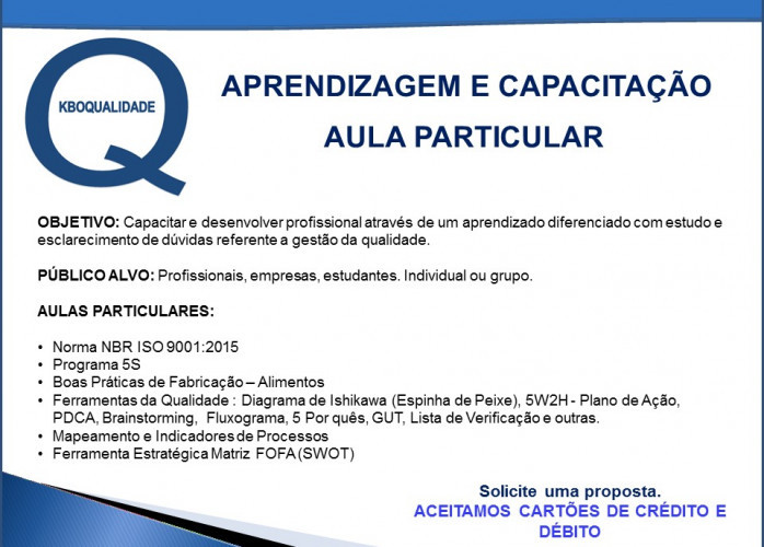 Aula Particular Gestão da Qualidade, Programa 5S, BPF's,