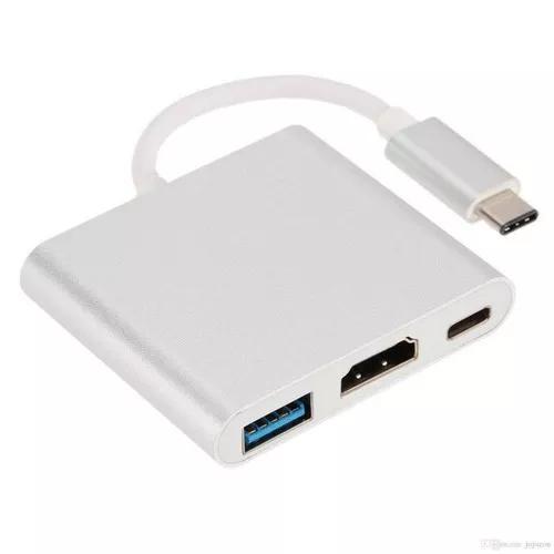 Cabo Adaptador Type-c Com Hdmi Usb 3.0 Type-c Fêmea P