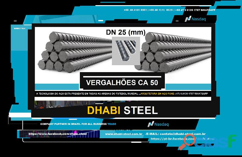 Vergalhão de Aço em Barras Retas Dhabi Steel
