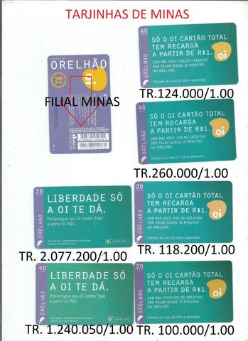 Tarjinhas de minas - cartões telefonicos