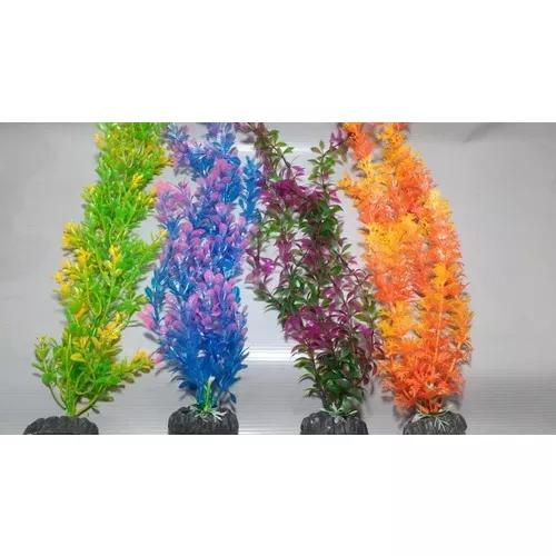 Plantas Artificiais Aquário Color2 - Kit 04 Un. 37 À 40 Cm