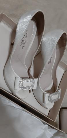 Sapato branco noiva Laura porto 35