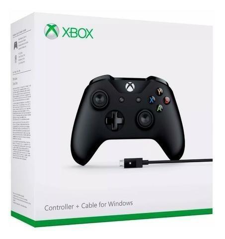 Controle Xbox One S Preto Original Bluetooth e P/2, Pronta