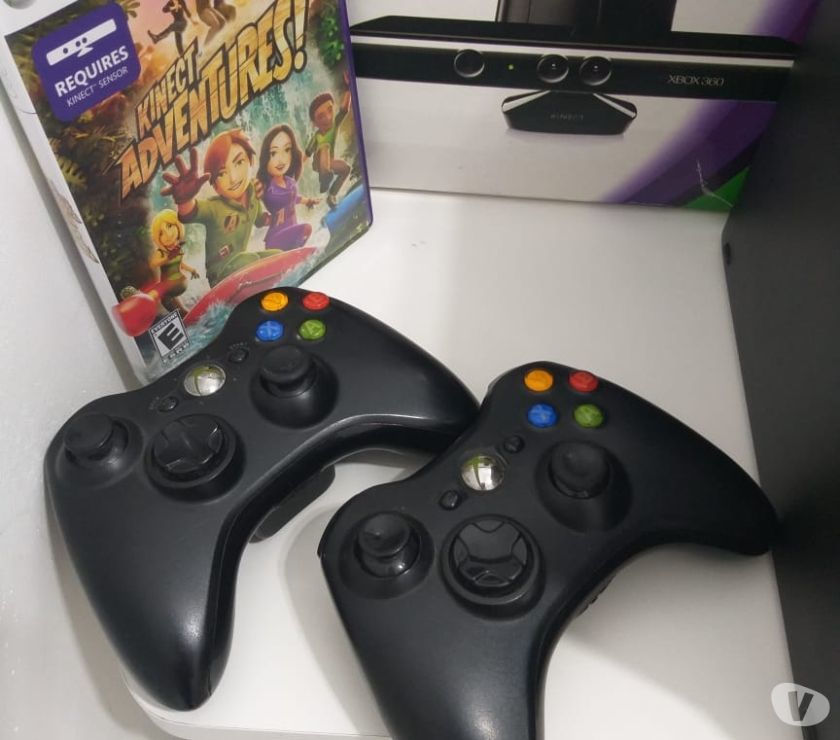 Xbox 360 Slim destravado Rgh 2 Controles + Kinect + 20 Jogos