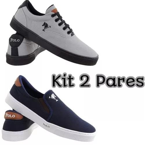 Kit 2 Pares Tênis Masculino Polo Joy N° 37 Ao 48