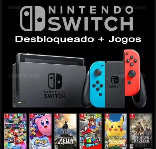 Desbloqueio de Nintendo Switch com +10 jogos no HD