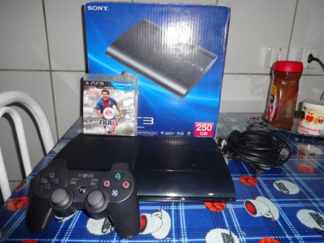 Playstation 3 Slim hd 250 giga 1 Controle 10 Jogos top hd