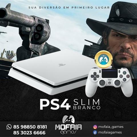 Ps4 slim 500gb na cor branca,novo com garantia dois jogos de