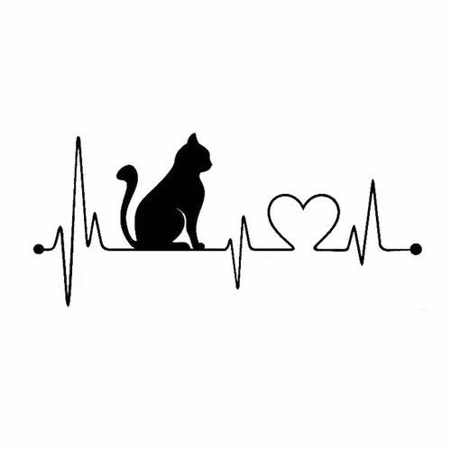 Adesivo Carro Pet Gato Coração Patinhas 3d