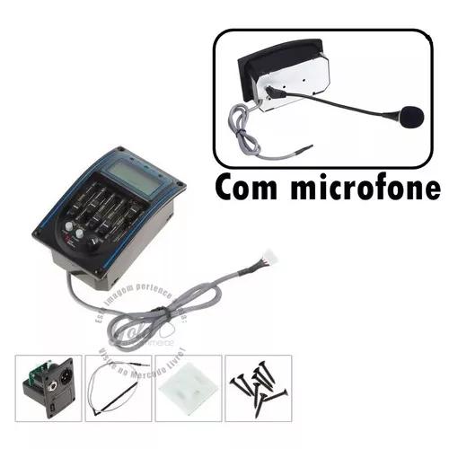 Captador Violão Com Afinador Microfone Kit Completo Lc-5