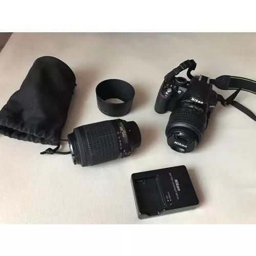 Câmera Nikon D3100 4500 Clics 2 Lentes Carreg Bolsa Brinde