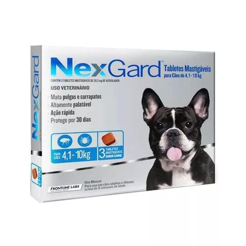 03 Nexgard 4 A 10 Kg - Elimine 100% Dos Carrapatos!