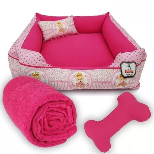 Kit Cama + Coberdrom Pet Soft Caminha Cachorro Gato 60x60