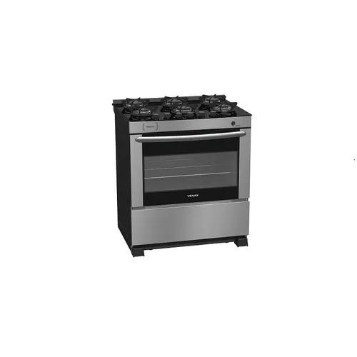 Fogão A Gás Delplus Vítreo 6q Inox Com Forno Venax