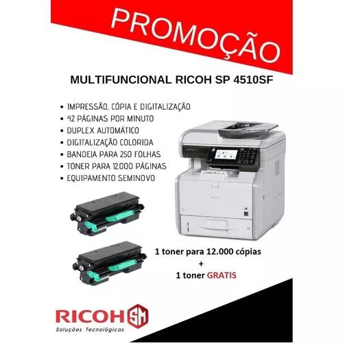 Multifuncional Ricoh Sp 4510sf + Toner Reserva