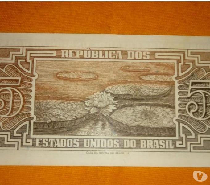 Rara Cédula de 5 Cruzeiros ano 1961 (INDIO) Estampa 3 - FE