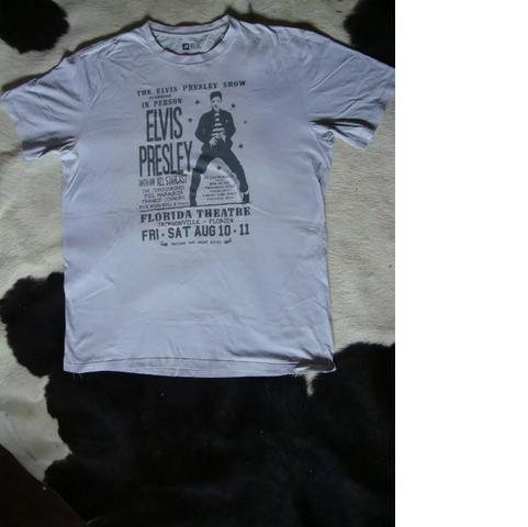 Camiseta T Shirt C/ Estampa De Elvis Cinza Tamanho GG