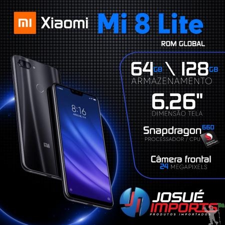 Celular Xiaomi MI 8 Lite Black 64gb 4gbRam + Capa +