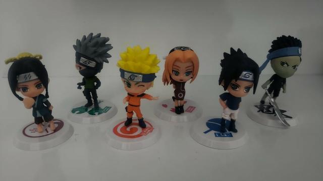 Kit 6 Miniaturas Naruto Sasuke Sakura Kakashi Zabuza - Novo