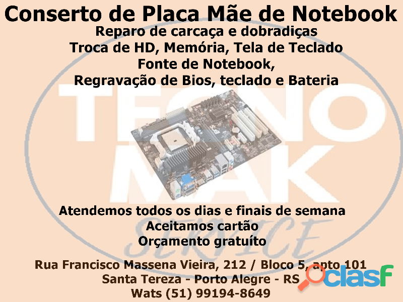 Formatação e Conserto de Notebook com Garantia