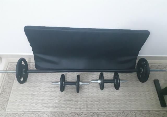 Kit 64KG Anilhas + 3 Barras + Suporte Estado de Novo