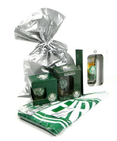 Kit Presente Torcedor Palmeiras SP 4x1 1Toalha 2Canecas