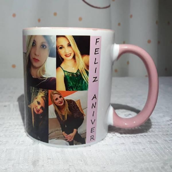 Caneca Alça E Interior Colorida Personalizada Arte Grátis