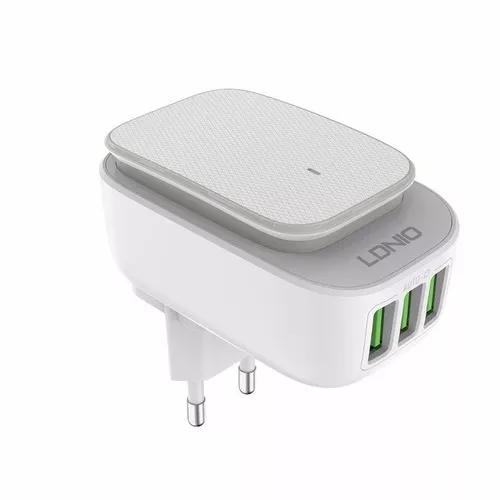 Carregador Led Touch Com 3 Saídas Usb Carga Rápida 3.4a