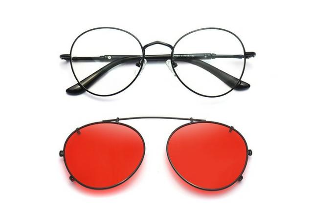 Armação de Óculos Redonda + Lentes Clip-on