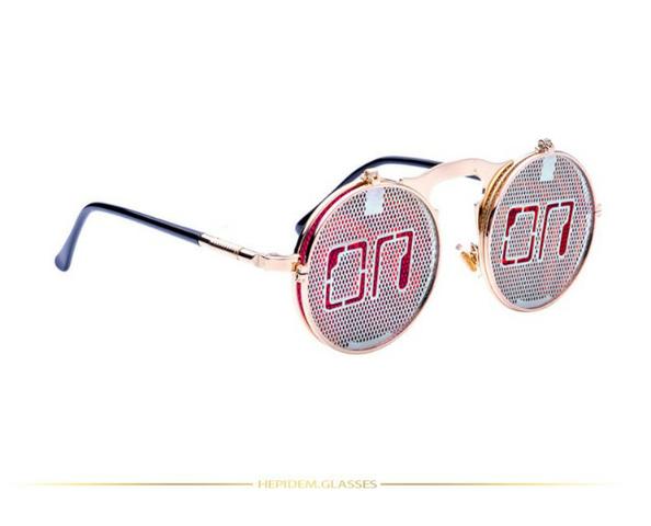 Óculos de Sol Redondo Flip-up Steampunk