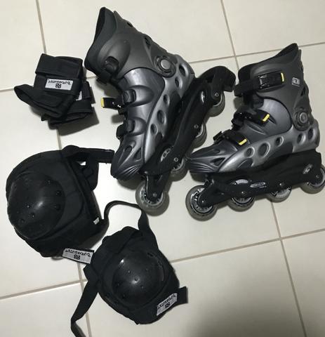 Patins Seminovo  + Kit de Proteção