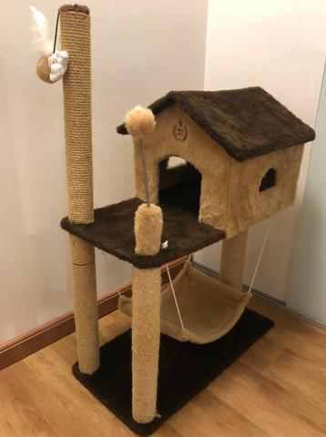 Arranhador de Gato Casa com Rede