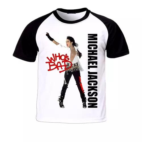Camiseta Raglan Michael Jackson Infantil Criança