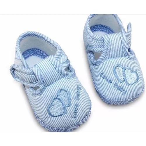 Sapatinhos Bebê Sapato Infantil Azul Nr.16 Menino Criança