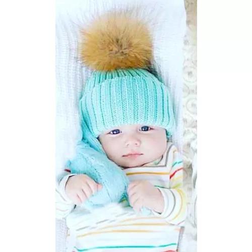 Touca Gorro Criança Bebe Touquinha Pom Pom Croche Frio Tg01